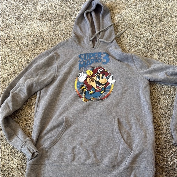 Old Navy Gray Super Mario Graphic Hoodie - Picture 1 of 3